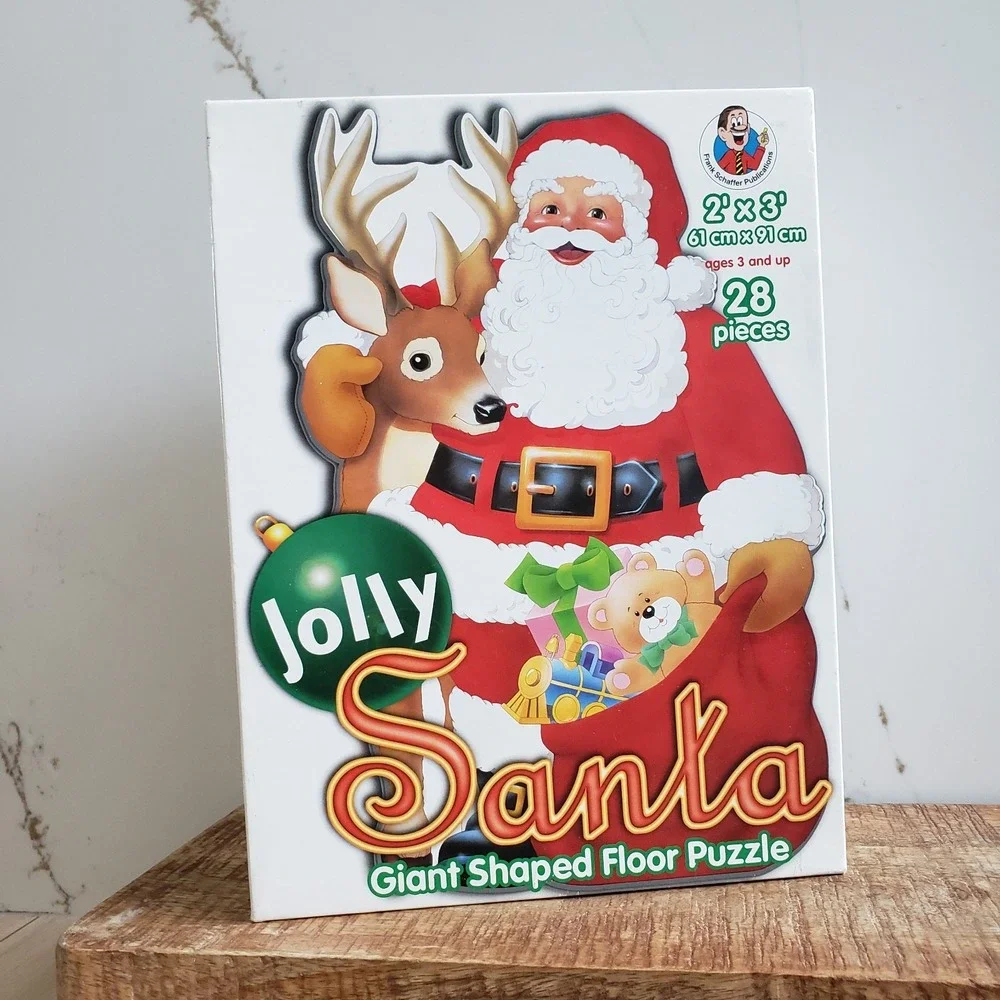 Jolly Santa Giant Shaped Floor‎ Puzzle 28 Piece 2x3 Feet Vintage Rare